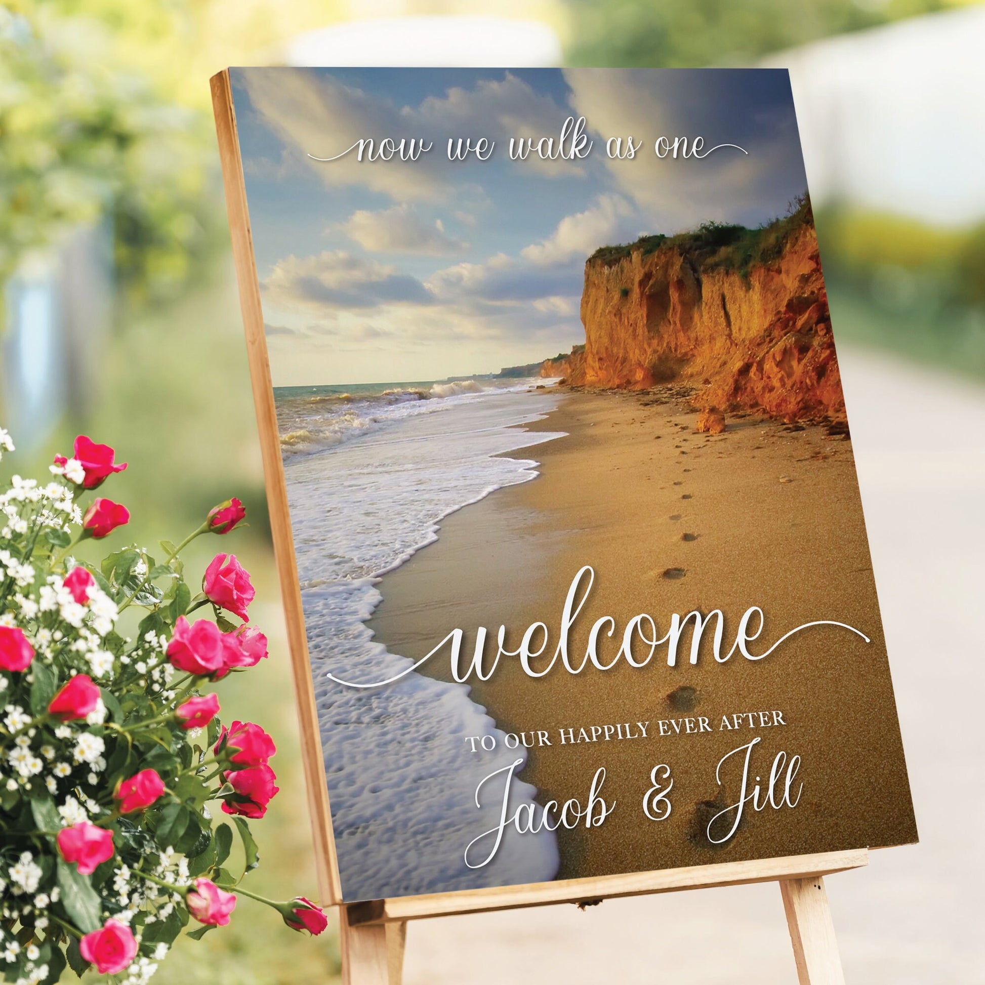 Personalized Beach Wedding Welcome Sign, Wedding Poster, Beach Theme, Party Decorations, Reception Poster, Wedding Decor, Rehearsal Sign