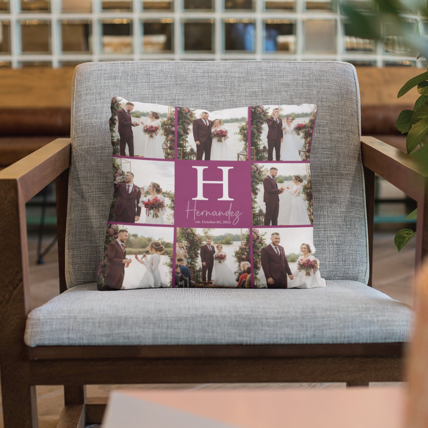Personalized Monogrammed Pillow, Wedding Photo Throw Pillow, Photo Gift, Gift for Him, Gift for Her, Wedding Gift, Engagement Gift