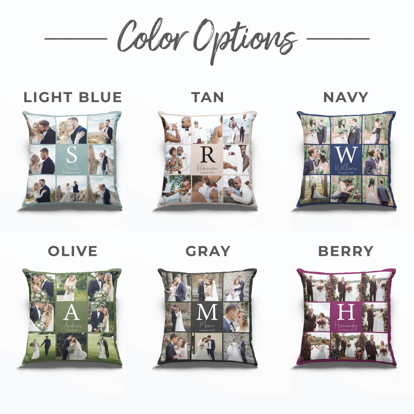 Personalized Monogrammed Pillow, Wedding Photo Throw Pillow, Photo Gift, Gift for Him, Gift for Her, Wedding Gift, Engagement Gift