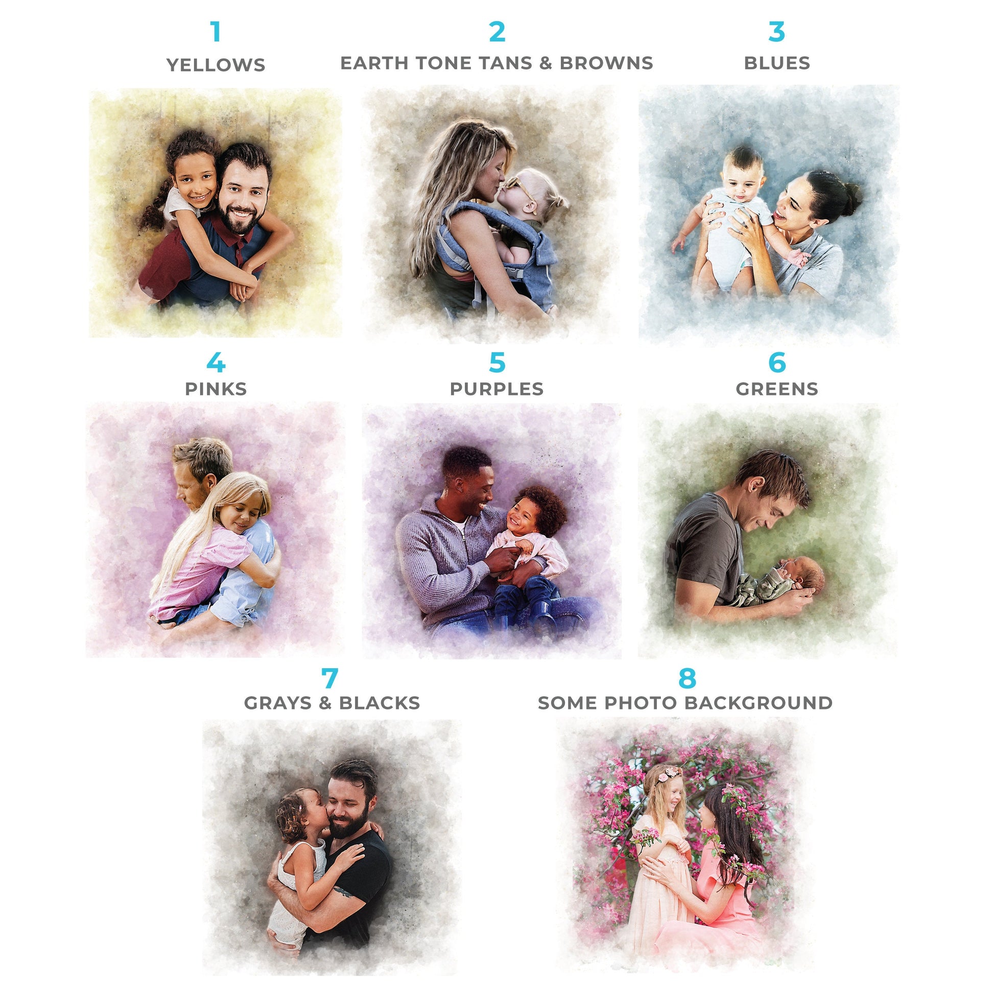 Fathers Day Gift For Him, Custom Watercolor Portrait From Photo, Personalized Gift, Painting from Photo, Photo Gift for Boyfriend