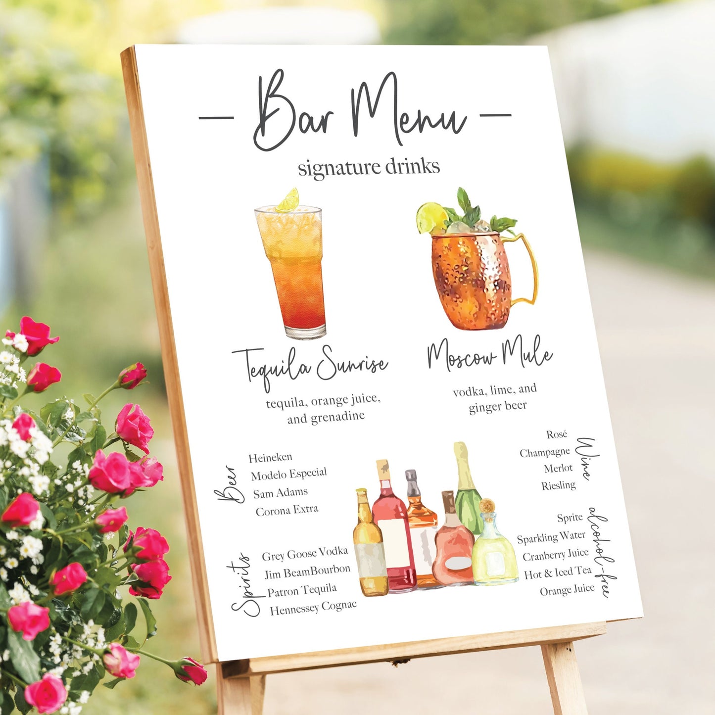 Wedding Bar Menu Sign