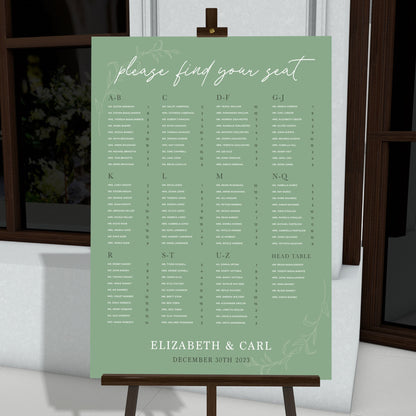Alphabetical Wedding Seating Chart, Wedding Welcome Sign, Personalized Party Decorations, Wedding Decor, Rehearsal Sign, Reception Poster