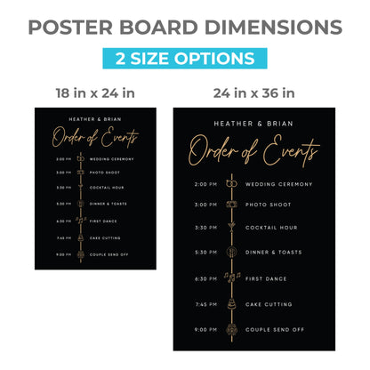 Wedding Order of Events Sign, Printed Wedding Welcome Sign, Party Decorations, Reception Poster, Wedding Decor, Order of the Day