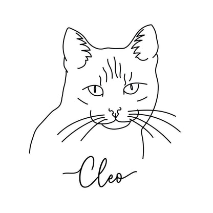 Line Art Pet Portrait Printed on Comfort Colors Stylish Shirt - Great Gift for Pet Lovers - Personalized Pet Shirt - Cat Lovers - Custom