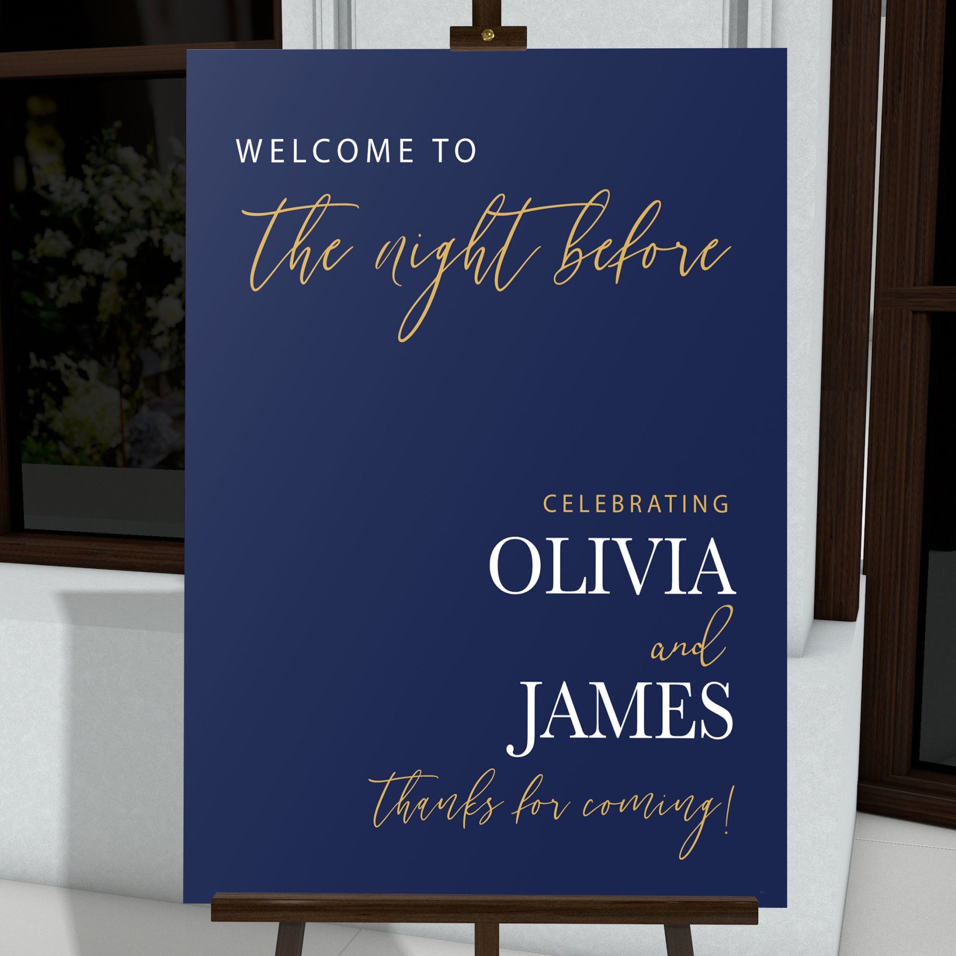 Printed Rehearsal Event Sign, The Night Before, Wedding Rehearsal Welcome Sign, Wedding Decor, Wedding Foamboard Night Before Sign