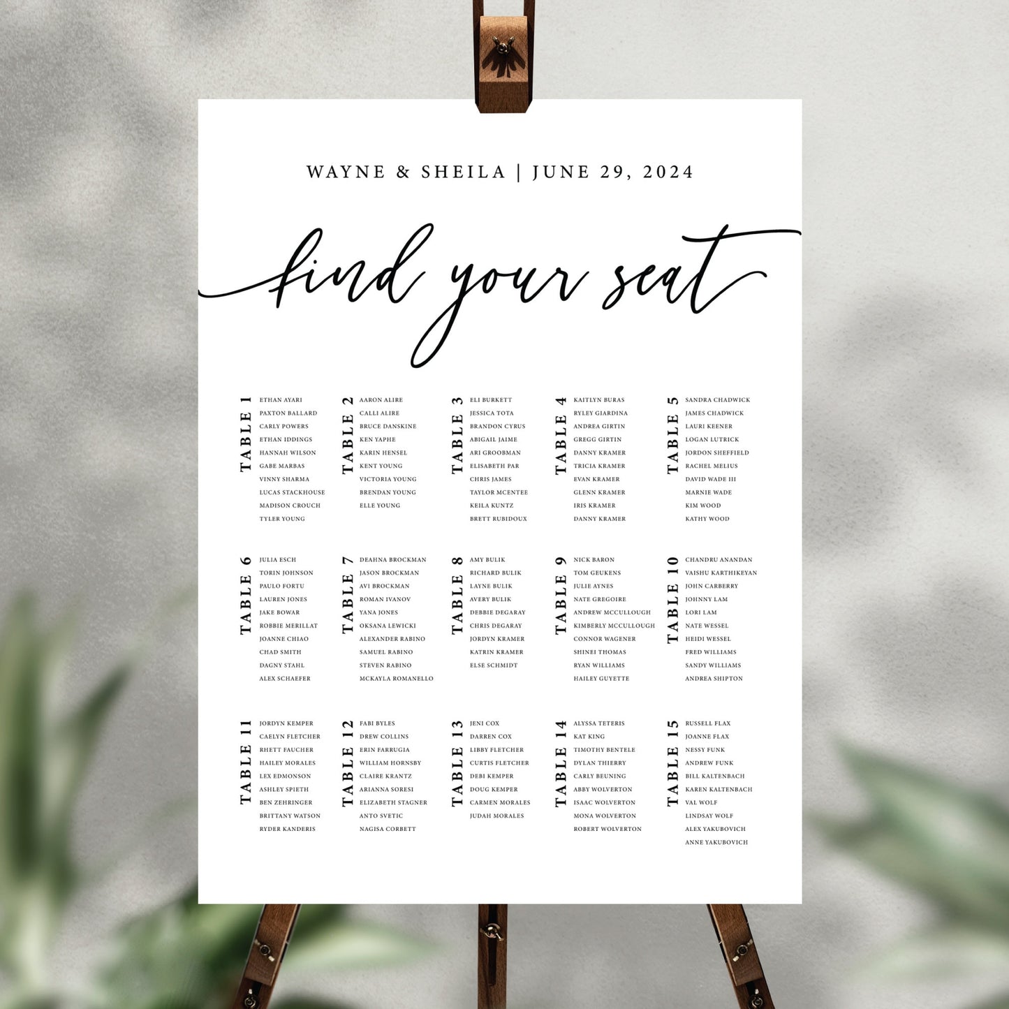 Wedding Seating Chart Printed, Wedding Welcome Sign, Party Decorations, Reception Poster, Wedding Decor, Rehearsal Sign, Find Your Seat