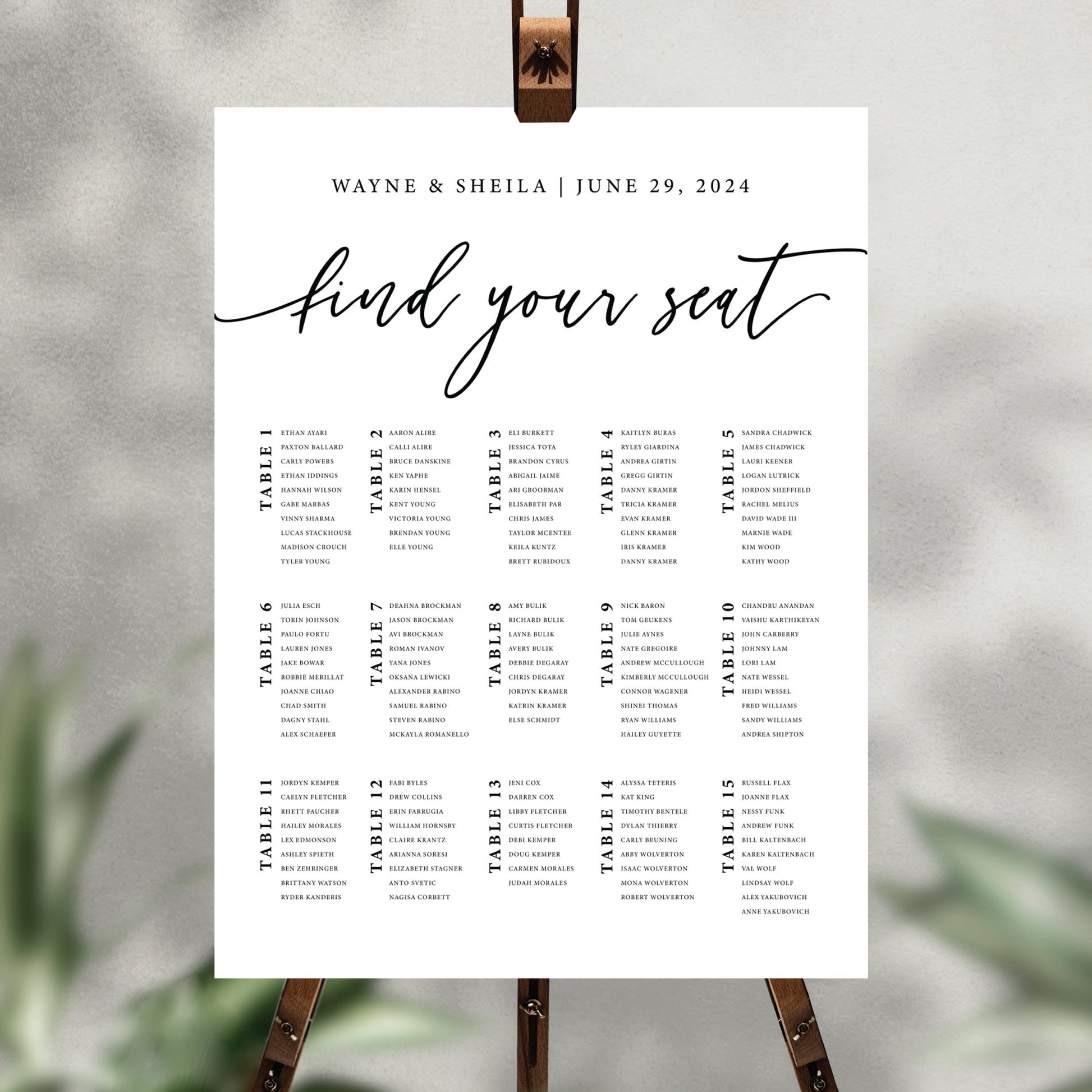 Wedding Seating Chart Printed, Wedding Welcome Sign, Party Decorations, Reception Poster, Wedding Decor, Rehearsal Sign, Find Your Seat