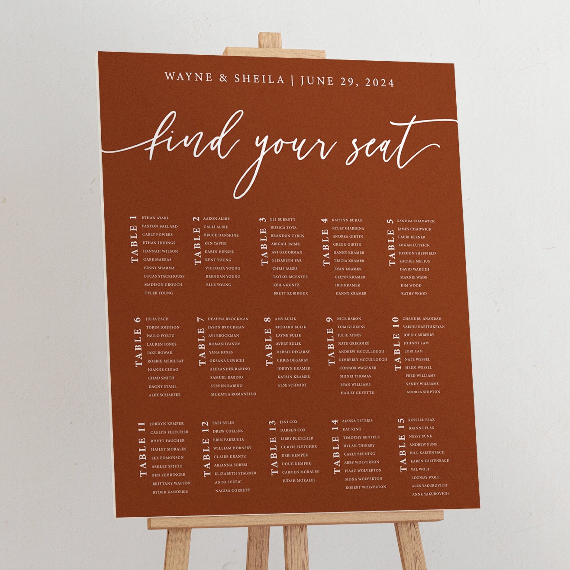 Wedding Seating Chart Printed, Wedding Welcome Sign, Party Decorations, Reception Poster, Wedding Decor, Rehearsal Sign, Find Your Seat