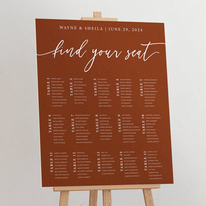 Wedding Seating Chart Printed, Wedding Welcome Sign, Party Decorations, Reception Poster, Wedding Decor, Rehearsal Sign, Find Your Seat
