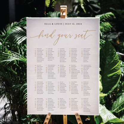 Wedding Seating Chart Printed, Wedding Welcome Sign, Party Decorations, Reception Poster, Wedding Decor, Rehearsal Sign, Find Your Seat