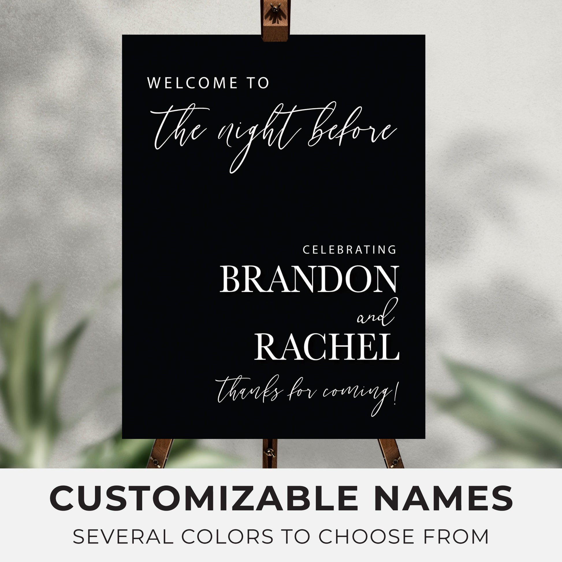 Printed Rehearsal Event Sign, The Night Before, Wedding Rehearsal Welcome Sign, Wedding Decor, Wedding Foamboard Night Before Sign