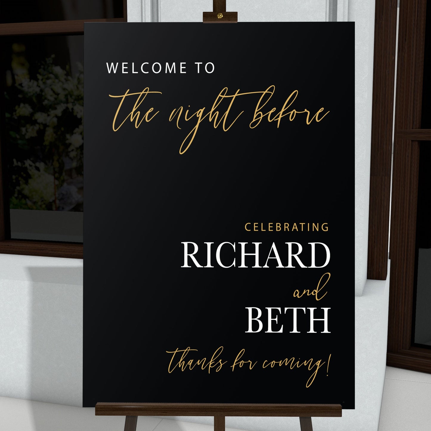 Printed Rehearsal Event Sign, The Night Before, Wedding Rehearsal Welcome Sign, Wedding Decor, Wedding Foamboard Night Before Sign