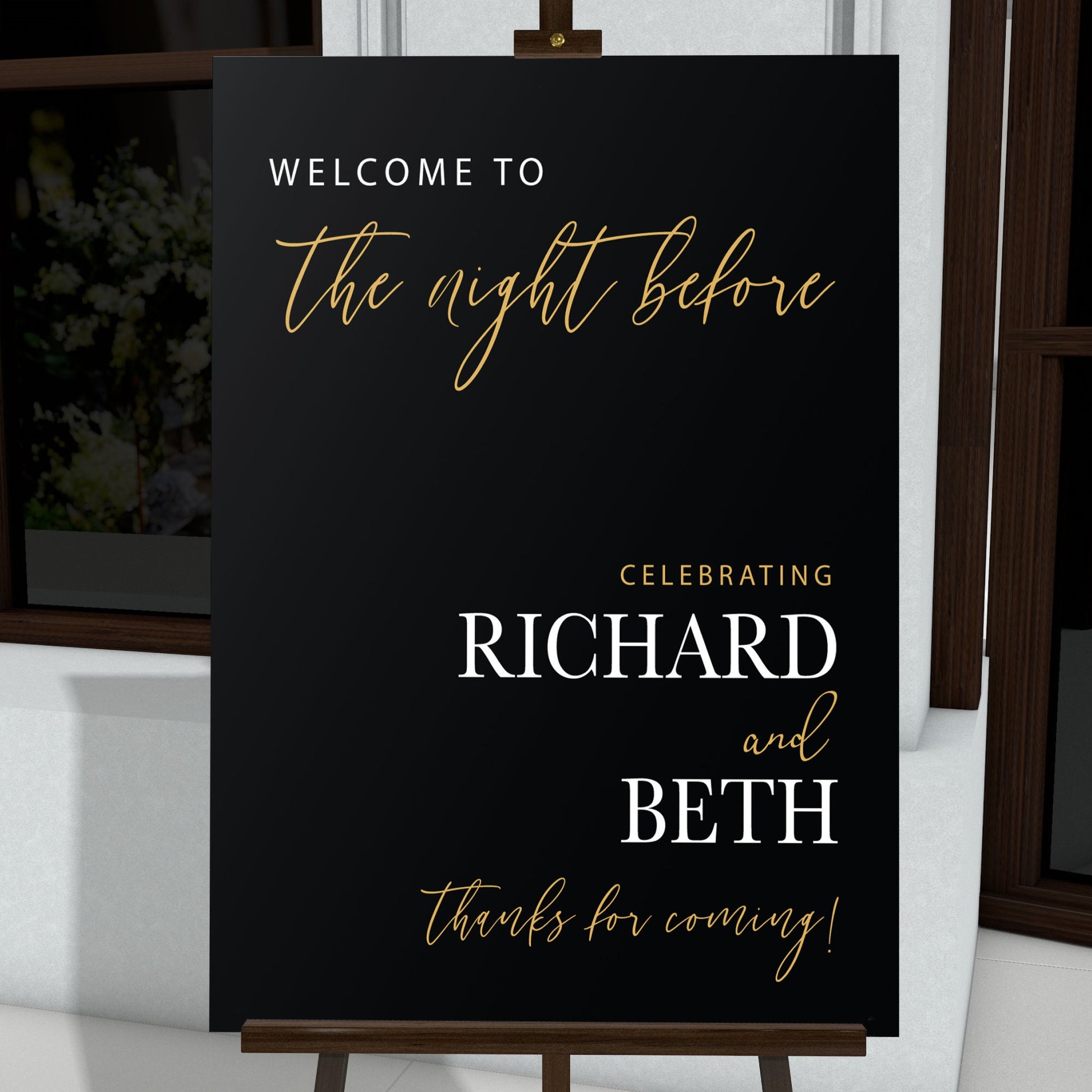 Printed Rehearsal Event Sign, The Night Before, Wedding Rehearsal Welcome Sign, Wedding Decor, Wedding Foamboard Night Before Sign
