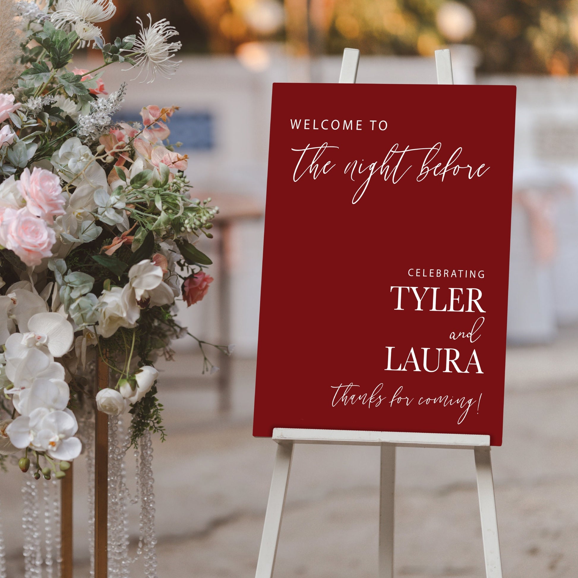 Printed Rehearsal Event Sign, The Night Before, Wedding Rehearsal Welcome Sign, Wedding Decor, Wedding Foamboard Night Before Sign