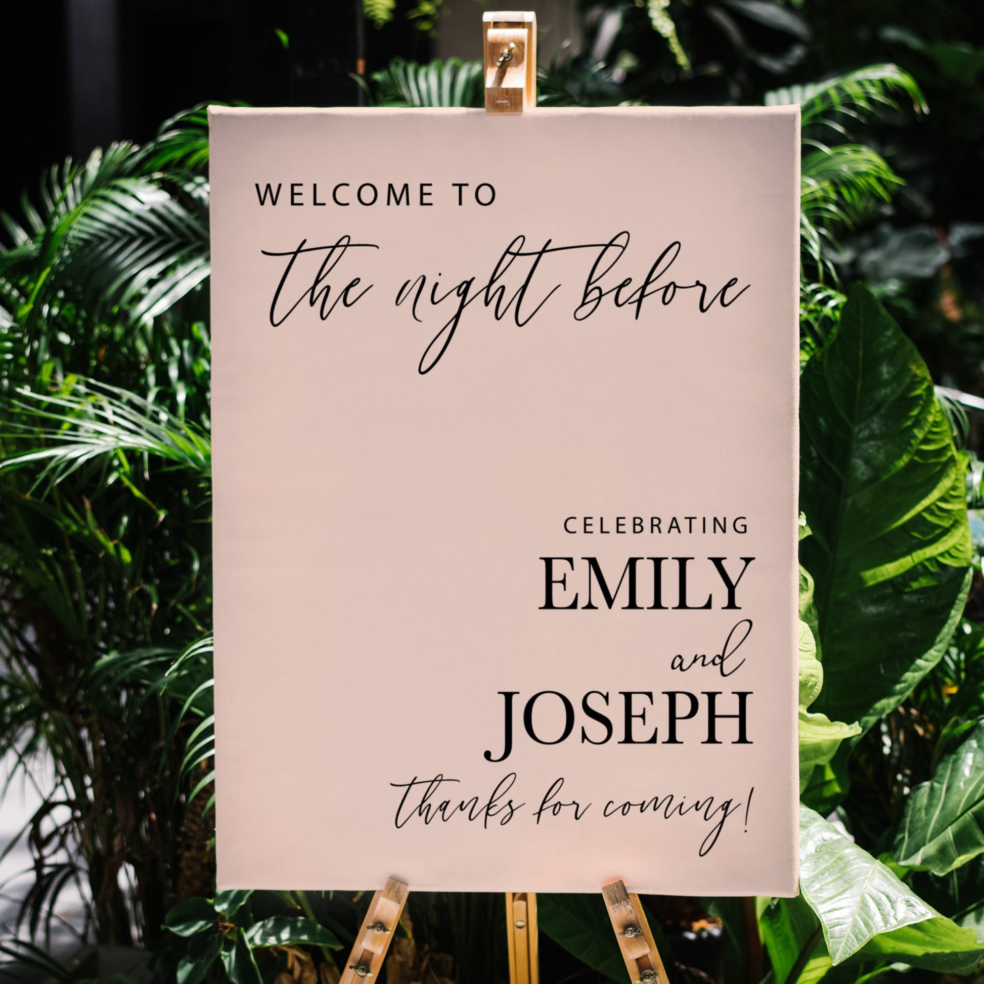 Printed Rehearsal Event Sign, The Night Before, Wedding Rehearsal Welcome Sign, Wedding Decor, Wedding Foamboard Night Before Sign