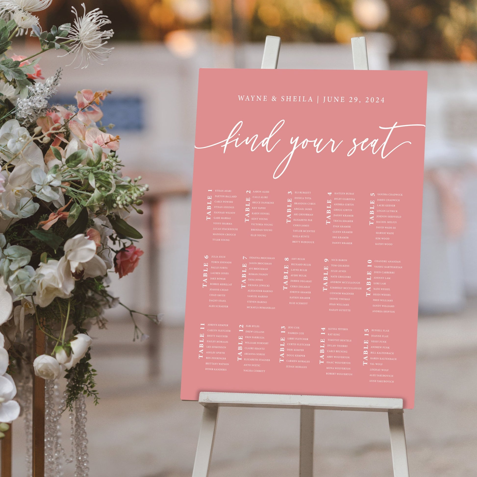 Wedding Seating Chart Printed, Wedding Welcome Sign, Party Decorations, Reception Poster, Wedding Decor, Rehearsal Sign, Find Your Seat