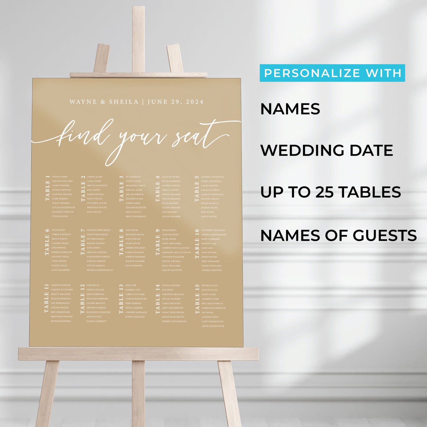 Wedding Seating Chart Printed, Wedding Welcome Sign, Party Decorations, Reception Poster, Wedding Decor, Rehearsal Sign, Find Your Seat