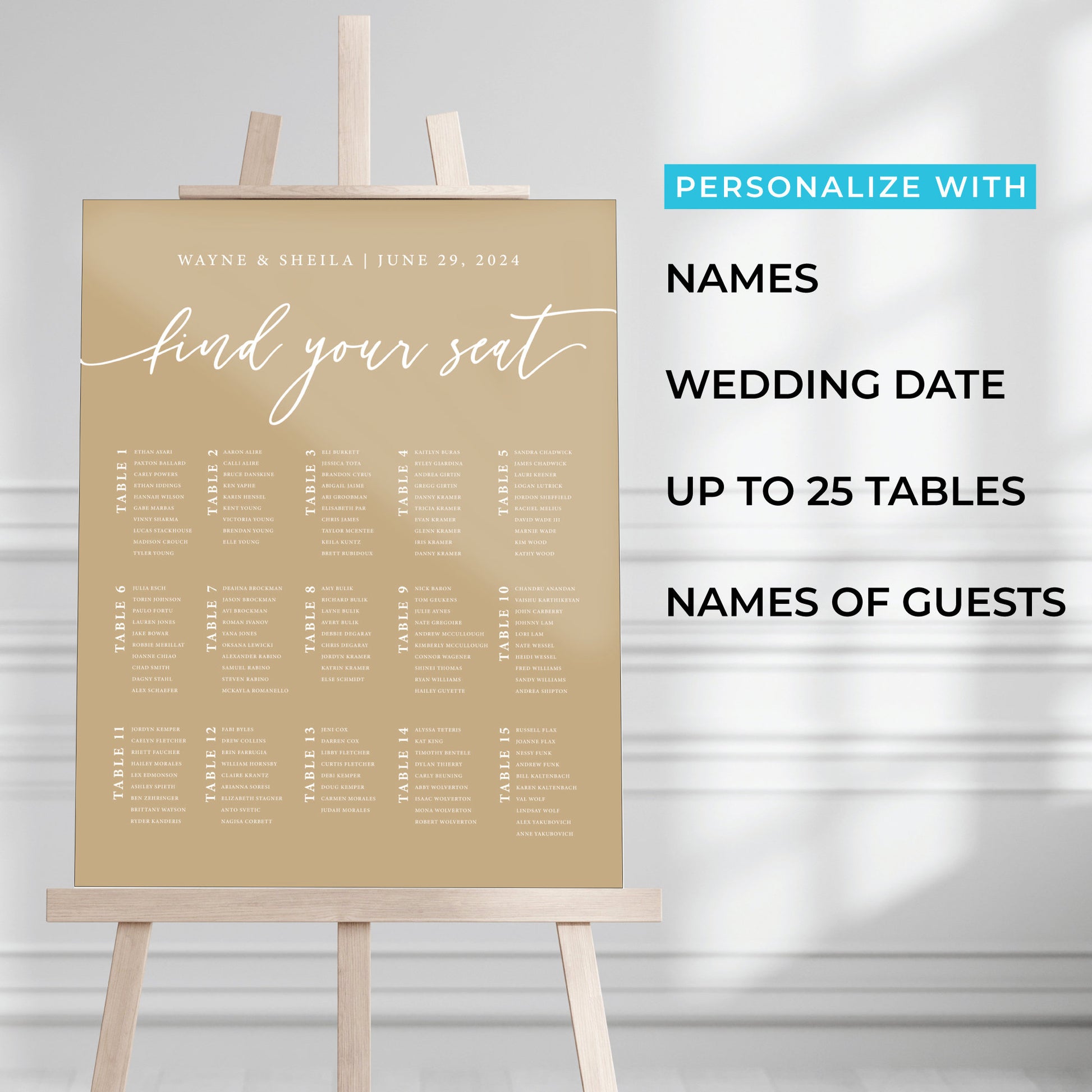 Wedding Seating Chart Printed, Wedding Welcome Sign, Party Decorations, Reception Poster, Wedding Decor, Rehearsal Sign, Find Your Seat