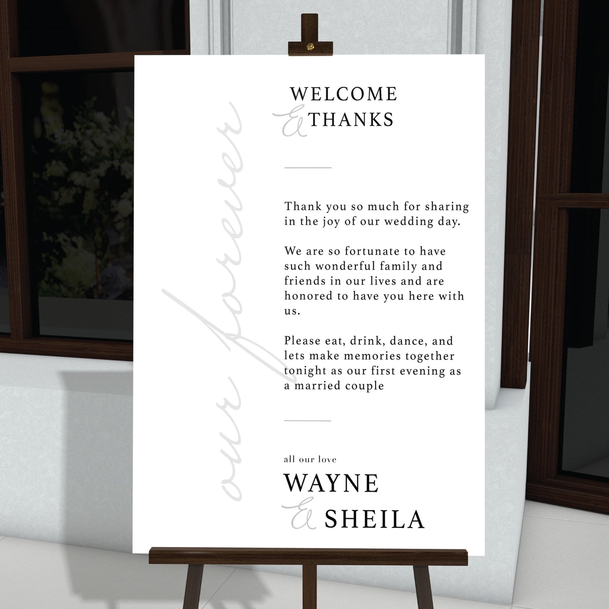 Wedding Reception Welcome Sign, Wedding Welcome Sign, Party Decorations, Reception Poster, Wedding Decor, Rehearsal, Thank You For Coming