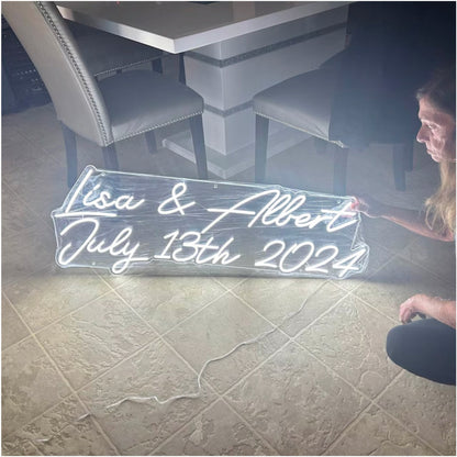 Custom Neon Name Sign Wedding Decor Battery Operated Last Name Sign Wedding Backdrop, Neon Wedding Sign Custom Wall Decor Personalized Gifts