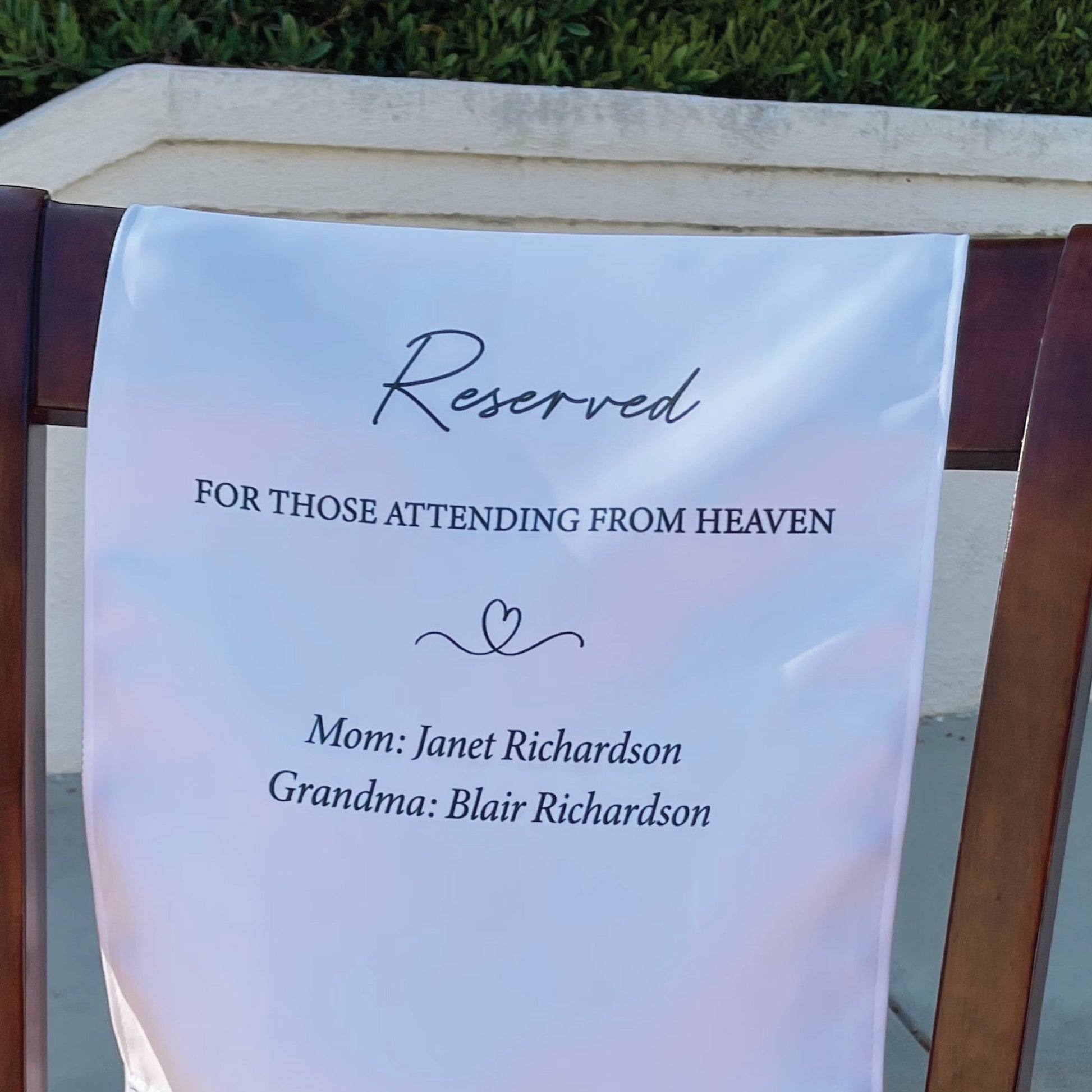 Memorial Wedding Sign In Loving Memory Custom Satin Fabric Memorial Personalized Banner, Memorial Family Sign, Wedding Fabric Sign