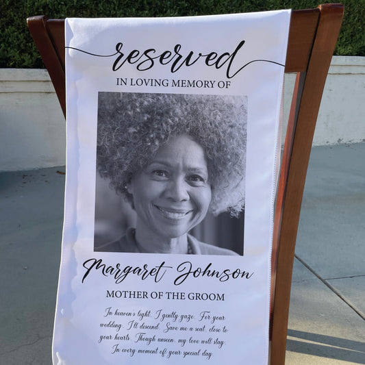 Memorial Wedding Sign With Photo In Loving Memory Custom Satin Fabric Memorial Personalized Banner, Family Sign, Wedding Fabric Sign