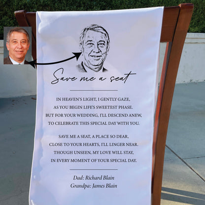 Memorial Wedding Sign with Photo, In Loving Memory Custom Fabric Memorial Personalized Banner, Memorial Family Sign, Wedding Fabric Sign