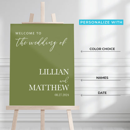Personalized Wedding Welcome Sign, Fall Wedding, Autumn Wedding Welcome Sign, Summer Wedding Decor, Wedding Rehearsal, Party Decorations