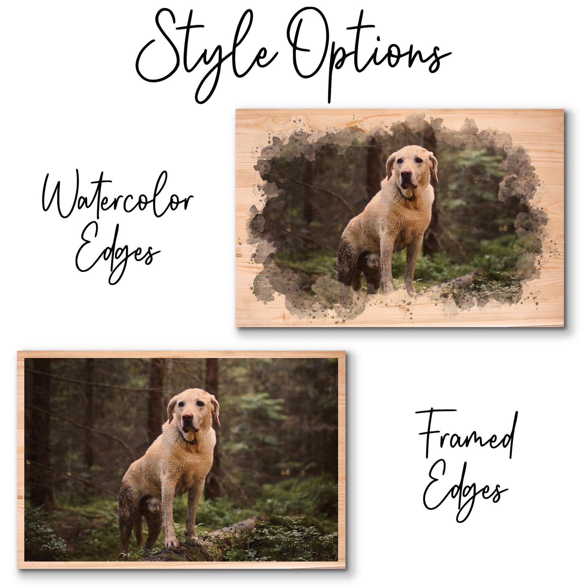 Pet Portrait on Wood Watercolor Style Dog Wall Art, Engraved Personalized Portrait from Photo as a Cat Lover Gift, Custom Photo on Wood