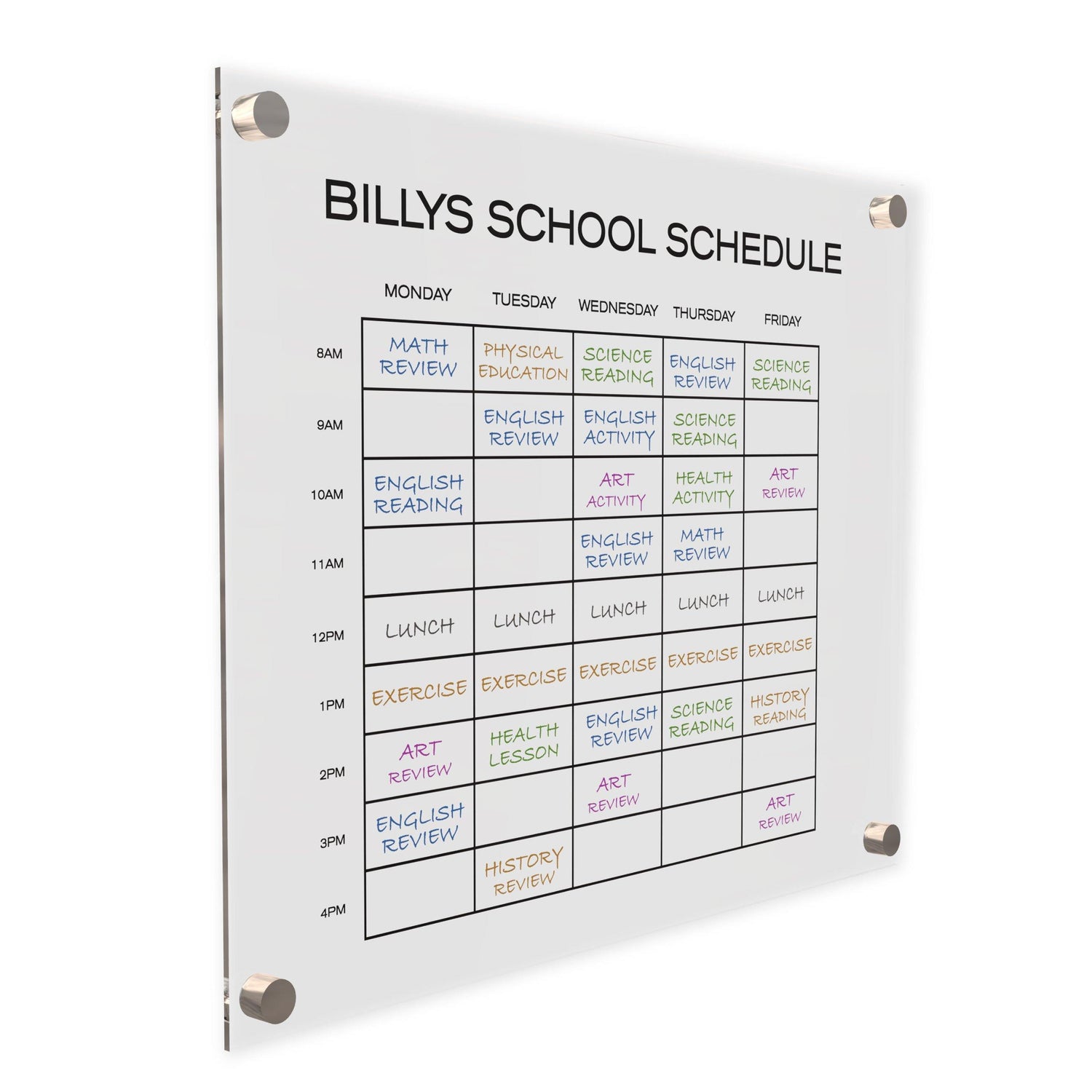 Personalized Acrylic Class Schedule Planner - HomeHaps