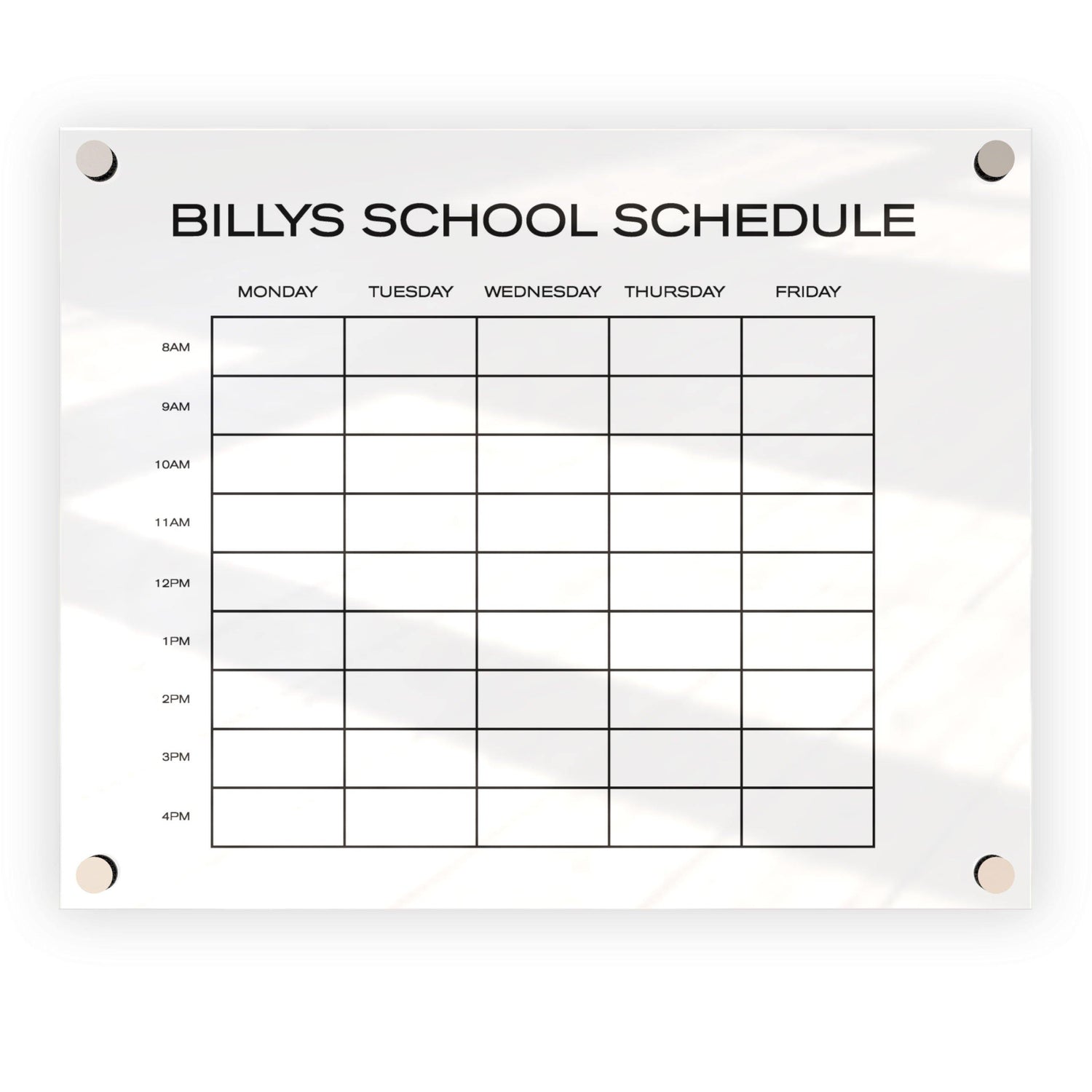 Personalized Acrylic Class Schedule Planner - HomeHaps