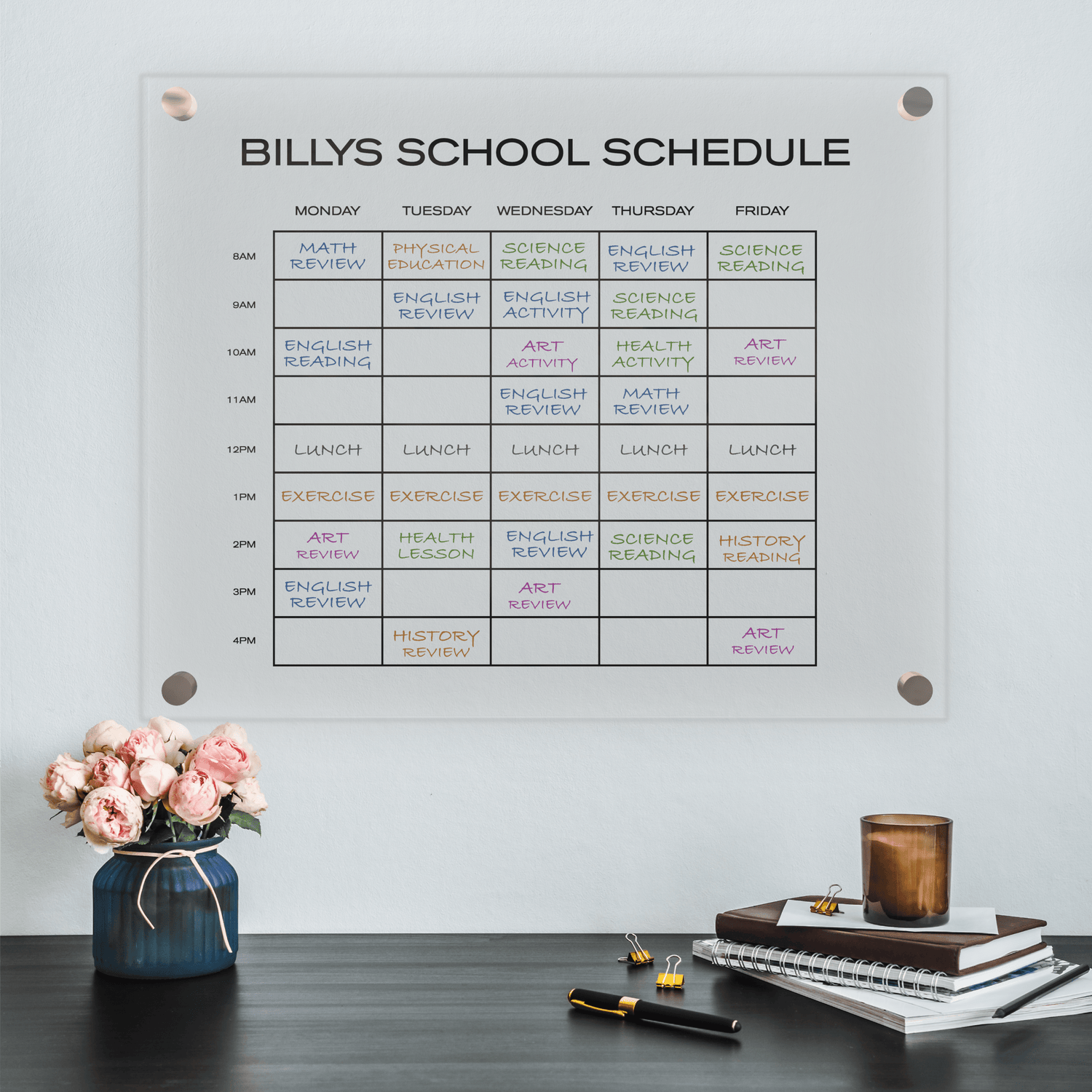 Personalized Dry Erase Framed Monthly Calendar for Wall Large Whiteboard  Calendar for Office or Personalized Housewarming Gift 