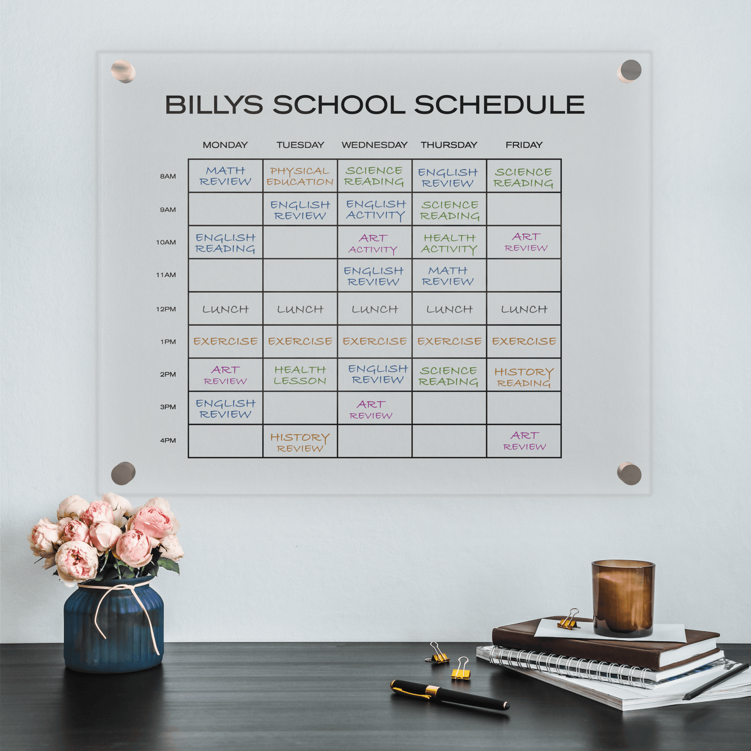 Personalized Acrylic Class Schedule Planner - HomeHaps