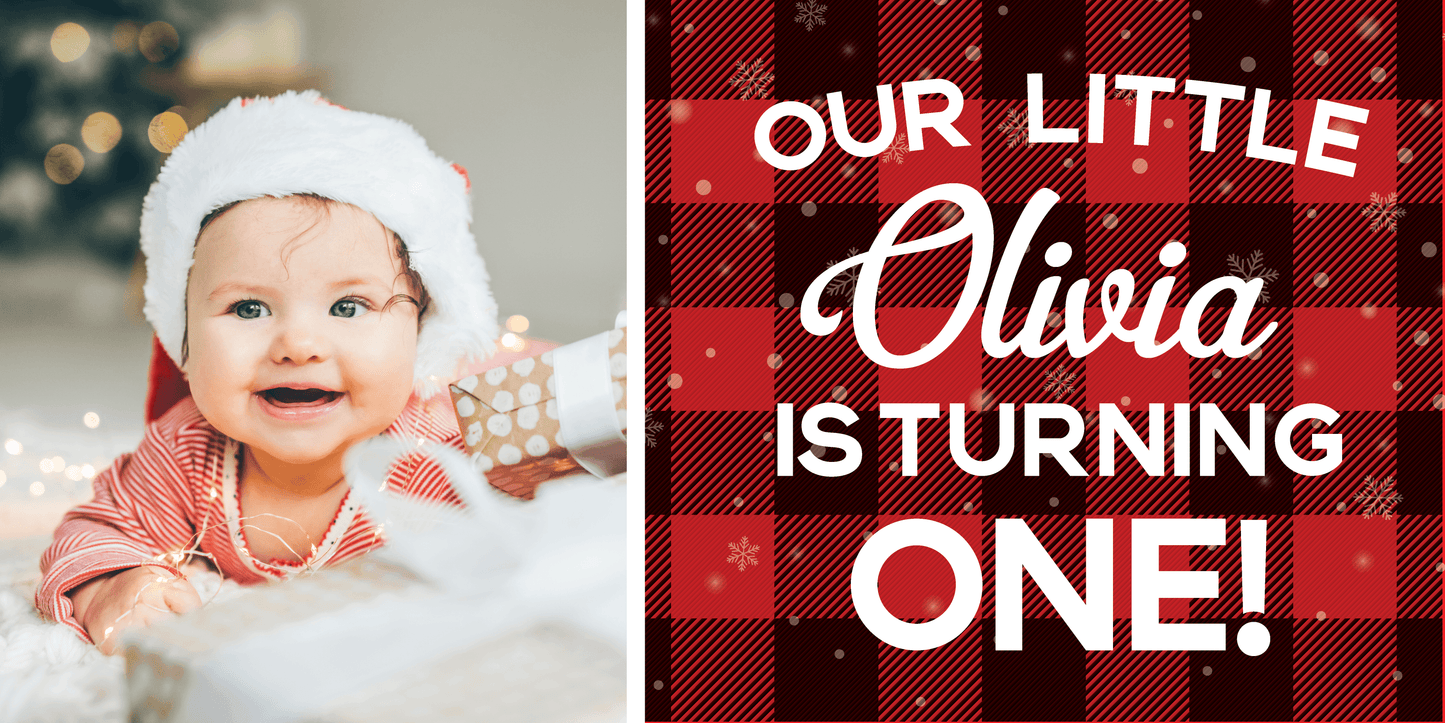 Baby's First Birthday Christmas Birthday Banner - HomeHaps