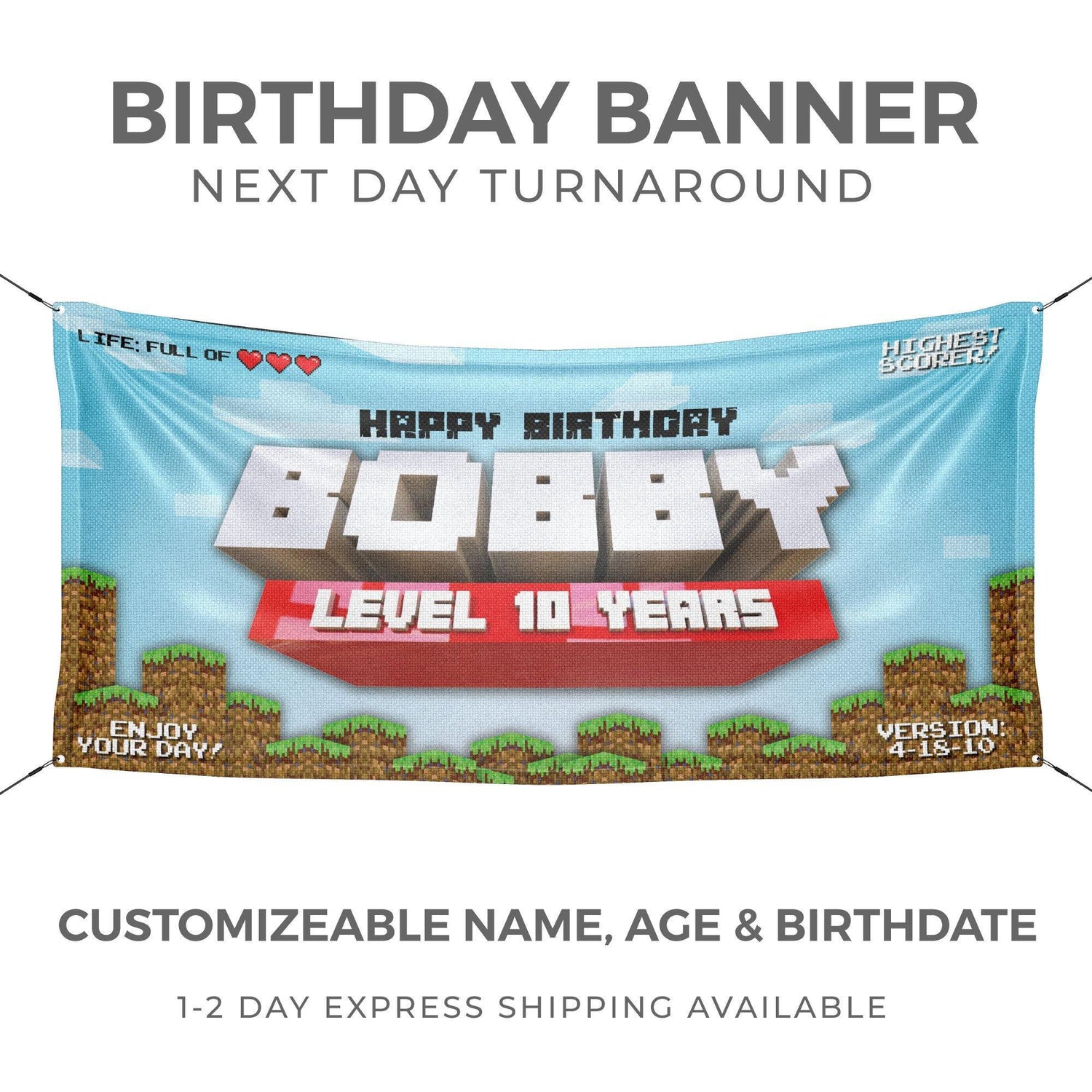 Kids Video Game Birthday Banner - HomeHaps