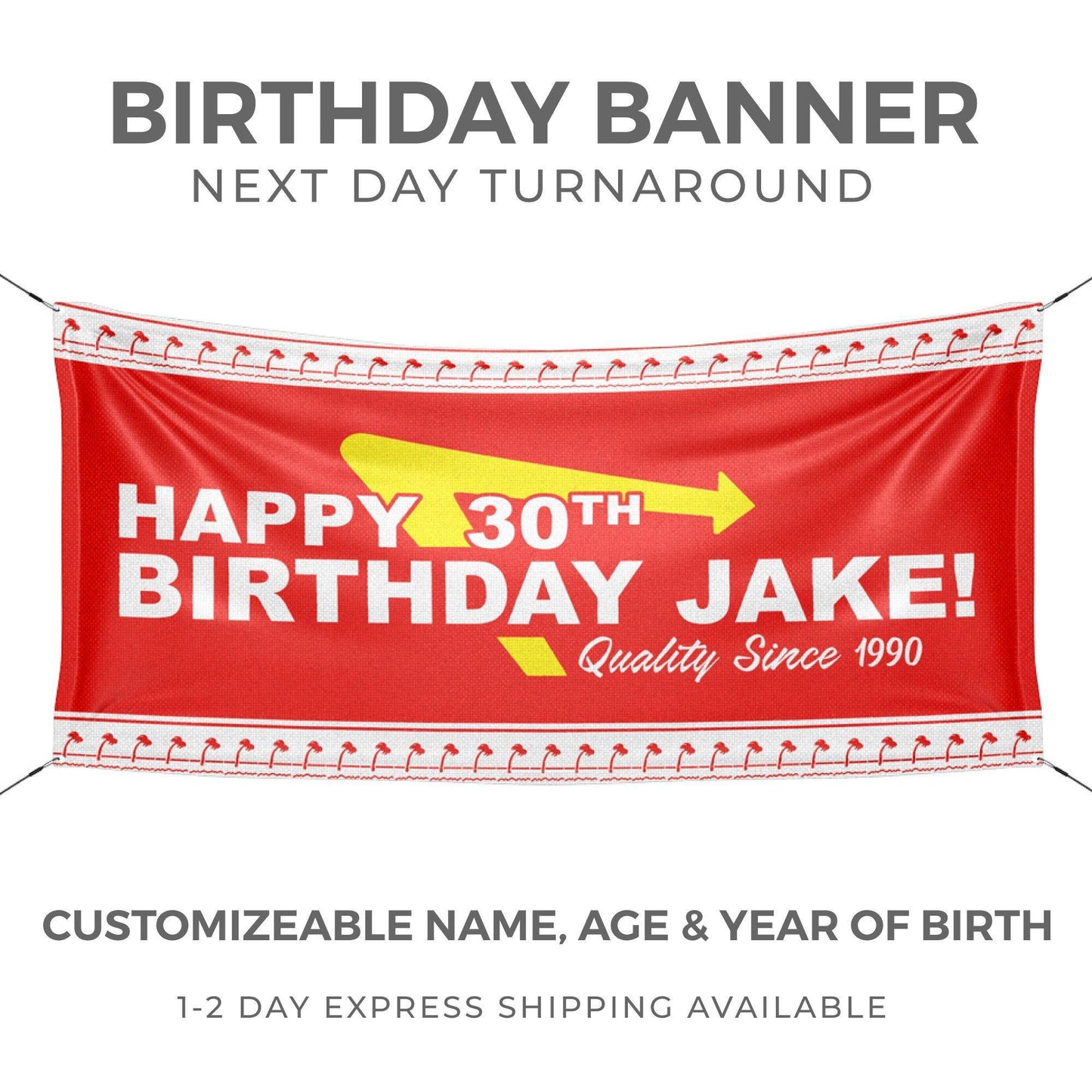 Personalized Burger Party Birthday Banner - HomeHaps