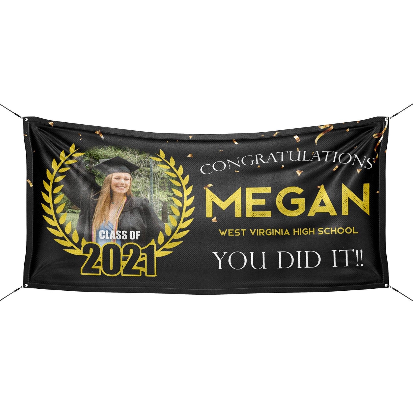 Personalized Crest Graduation Banner - HomeHaps