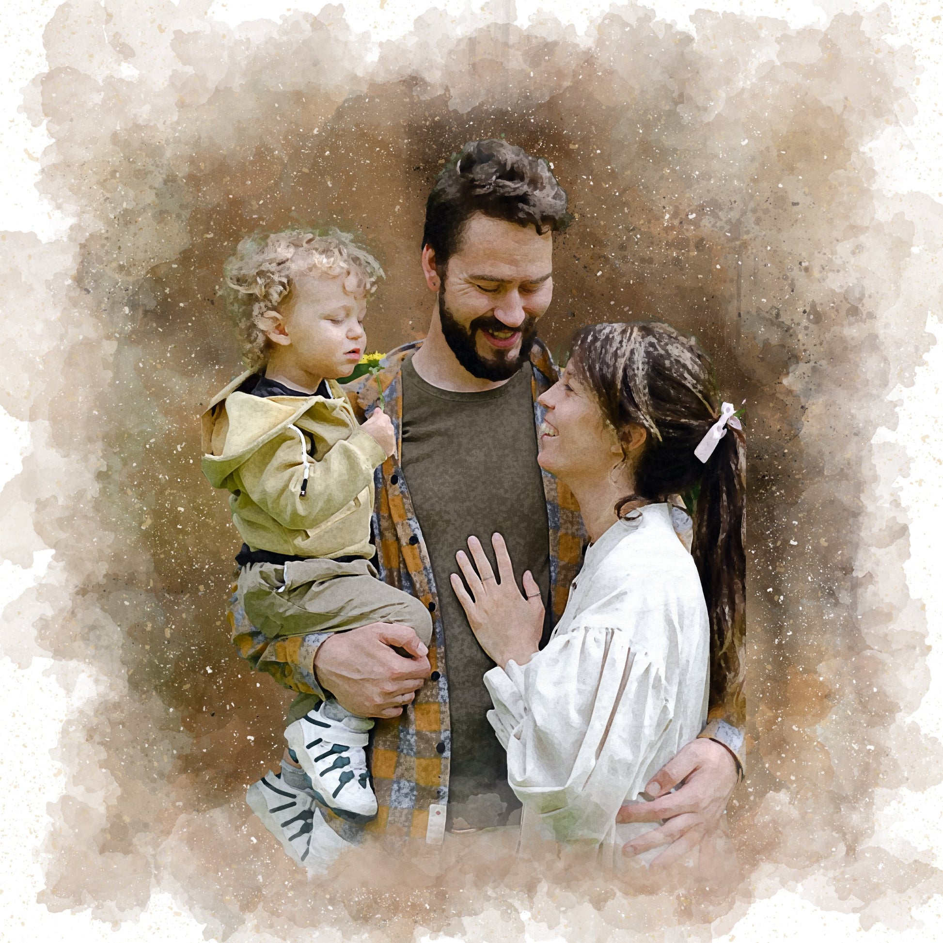 Custom Dad Watercolor Canvas Portrait from Photo2