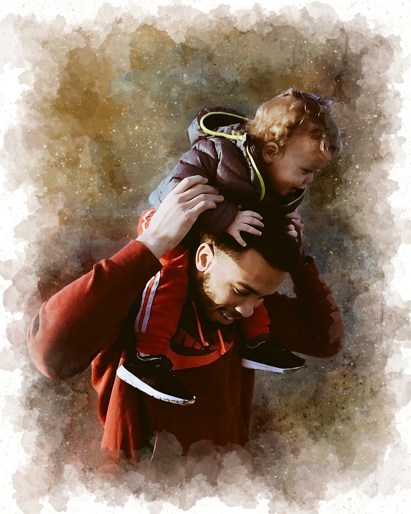 Custom Dad Watercolor Canvas Portrait from Photo 4