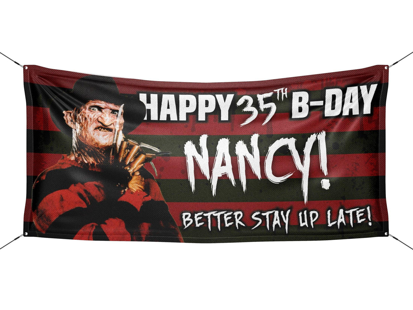 Freddy's Birthday Wish Personalized Halloween Birthday Banner - HomeHaps