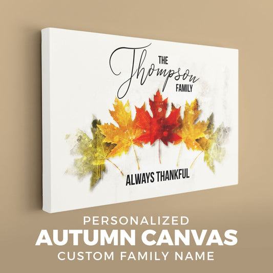 Personalized Autumn Canvas Custom Family Name