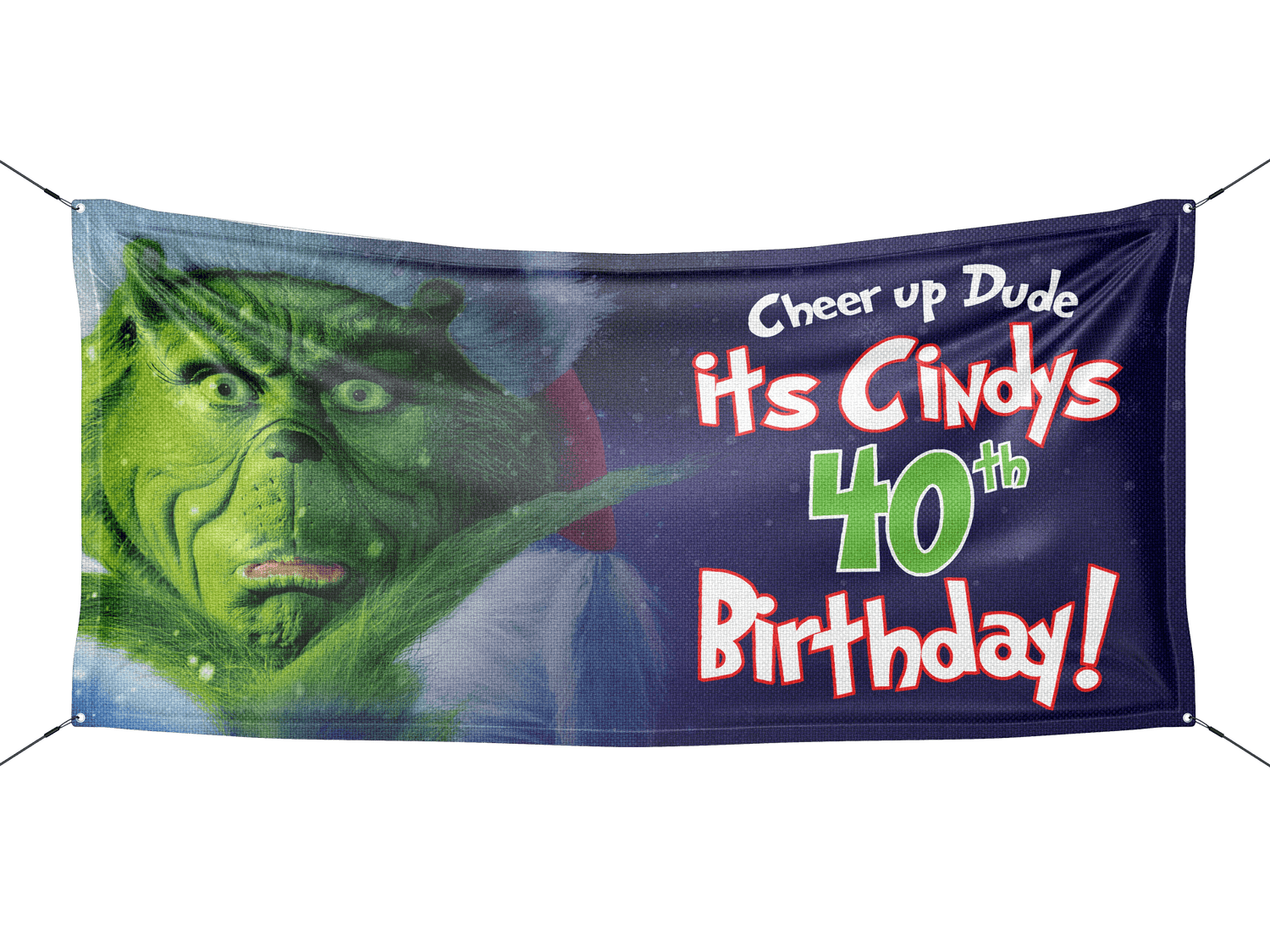 Grinchmas Inspired Christmas Birthday Banner - HomeHaps