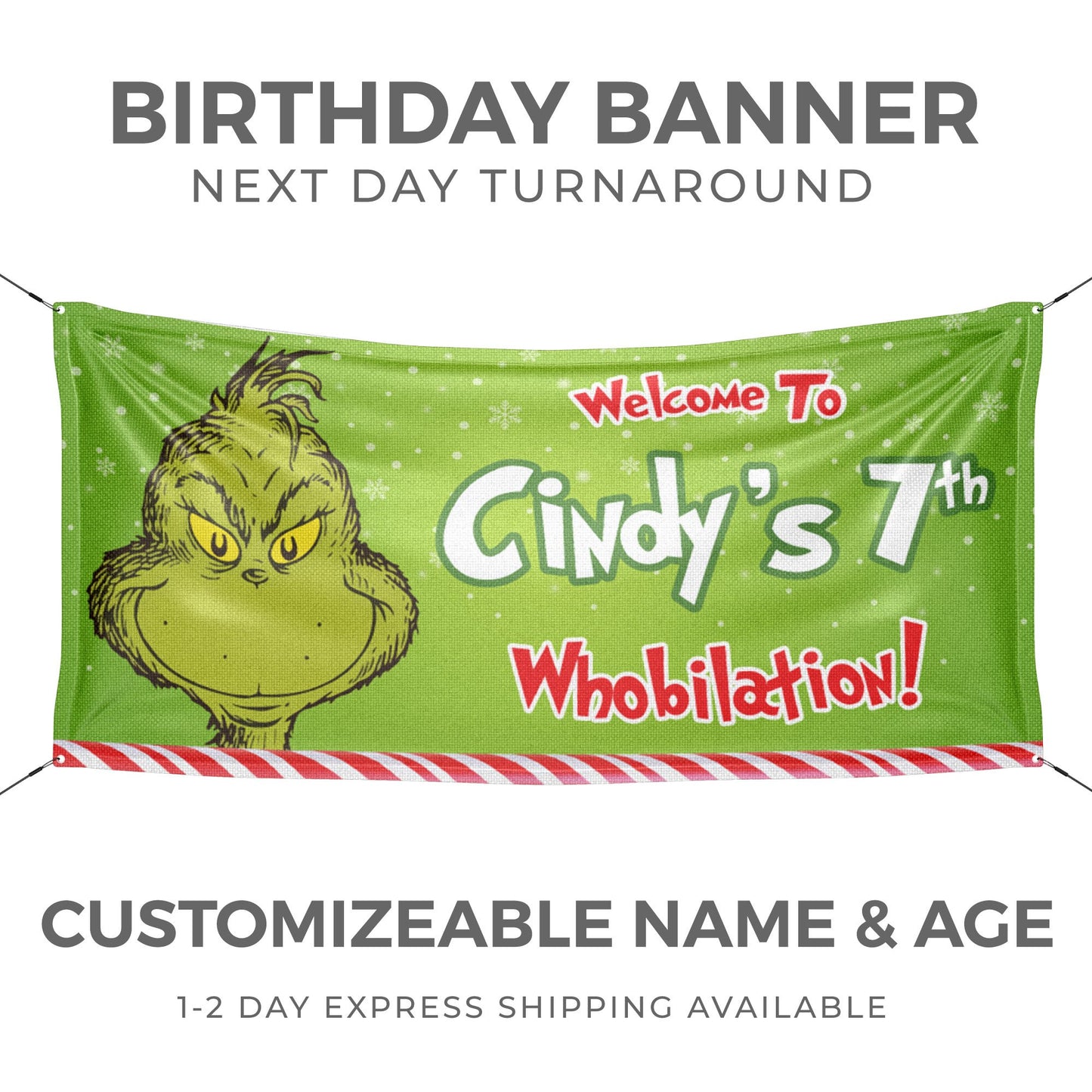Grinch Birthday Banner