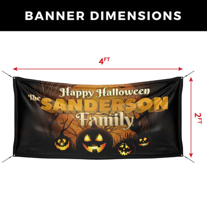 Spooky Pumpkin Personalized Halloween Banner - HomeHaps