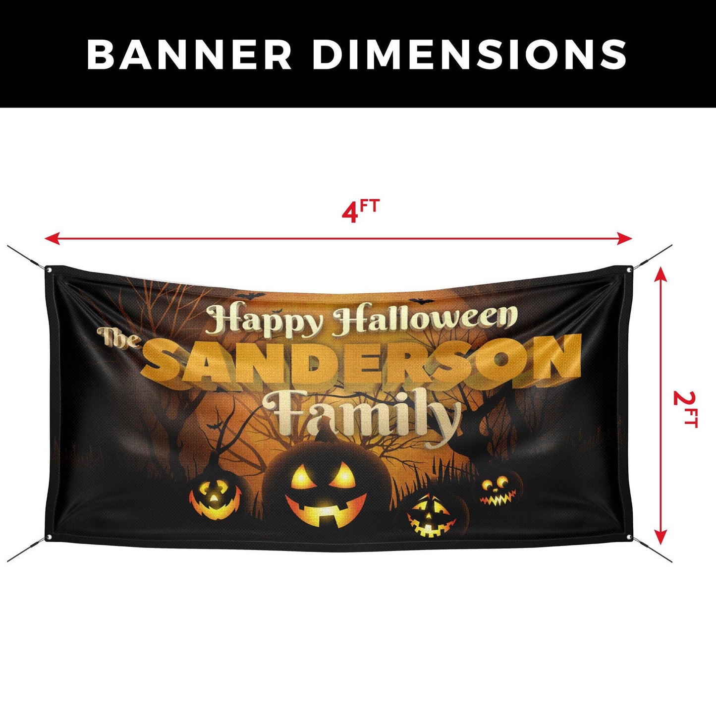 Spooky Pumpkin Personalized Halloween Banner - HomeHaps