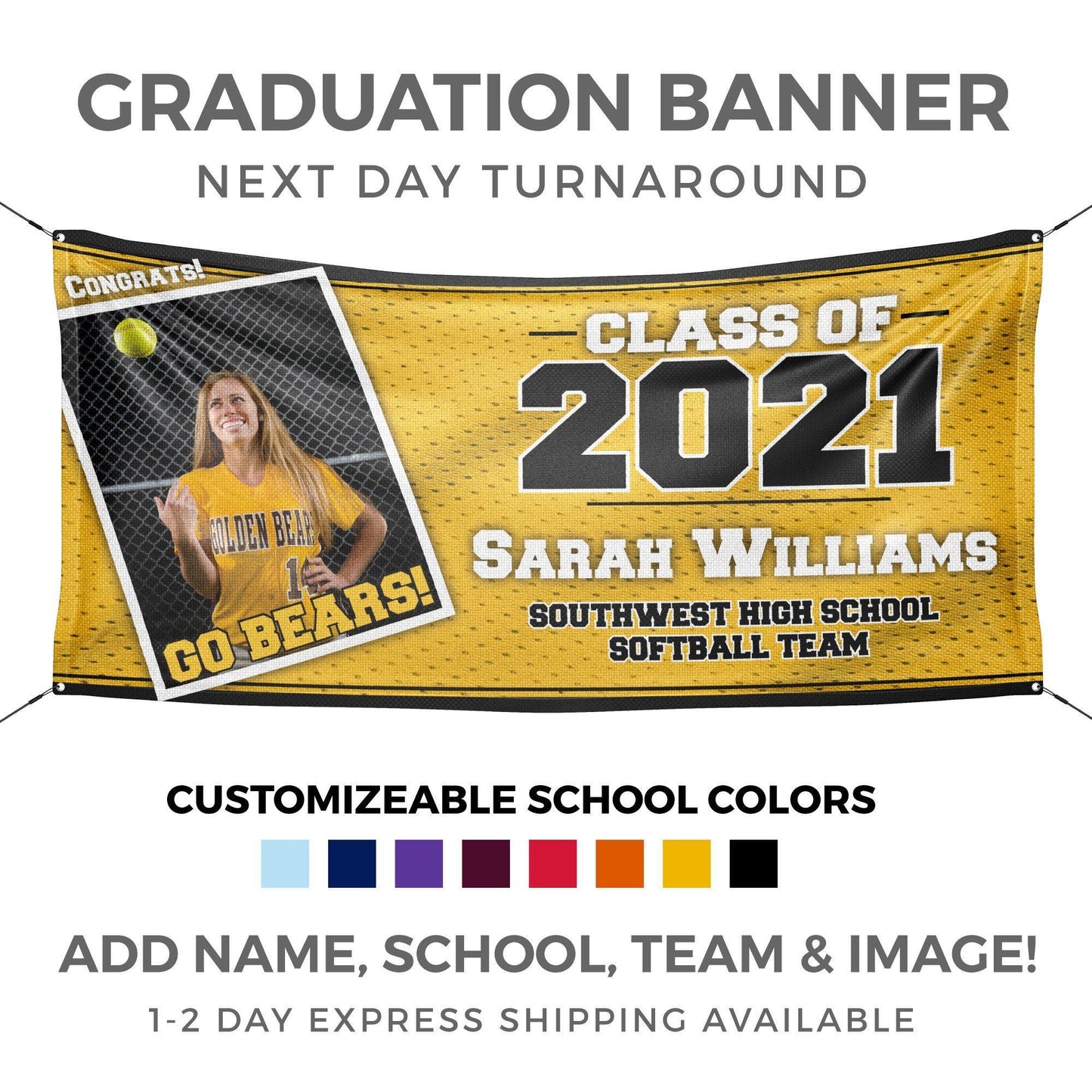 Personalized Jersey Graduation Banner - HomeHaps