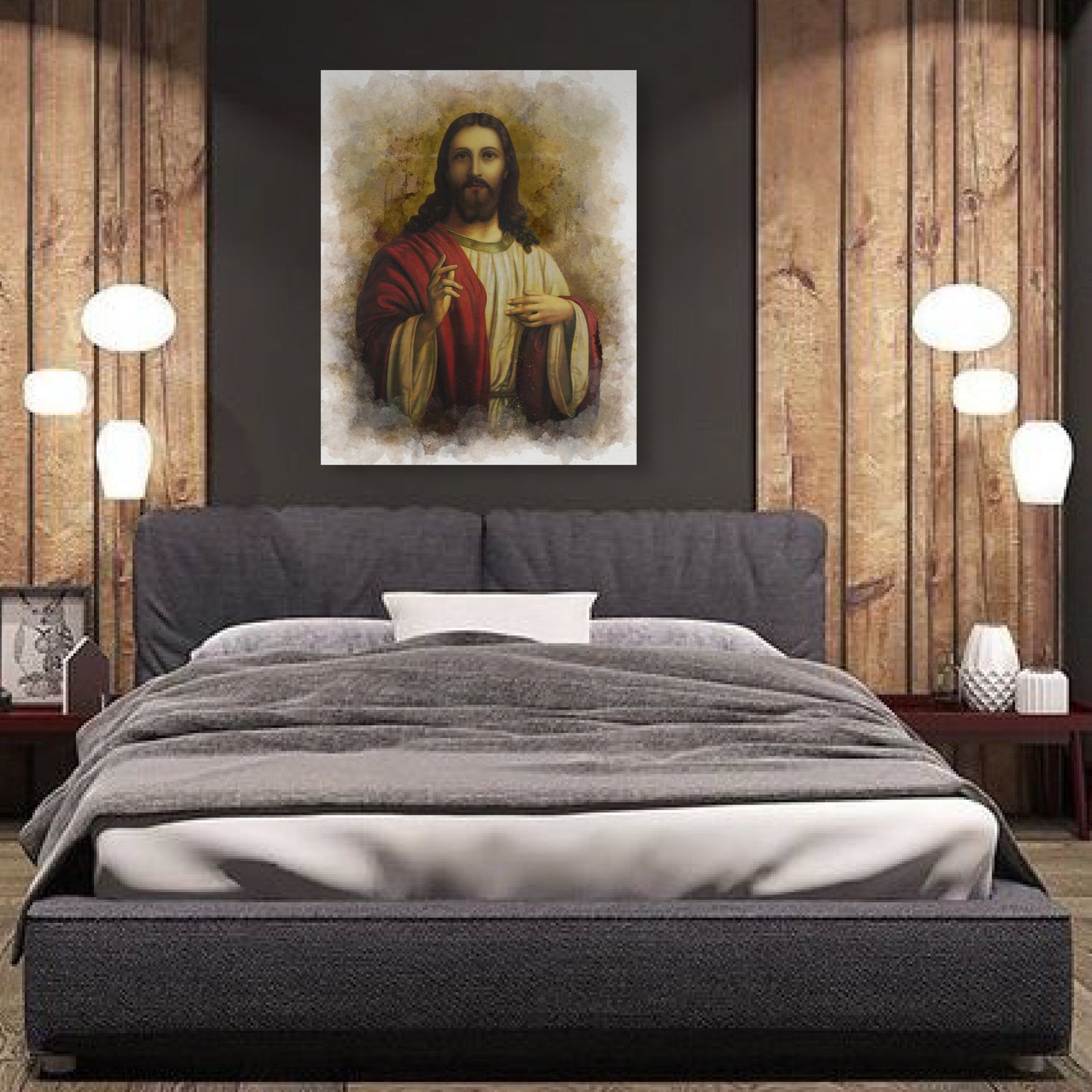 Religious Wall Art of Jesus on Bedroom