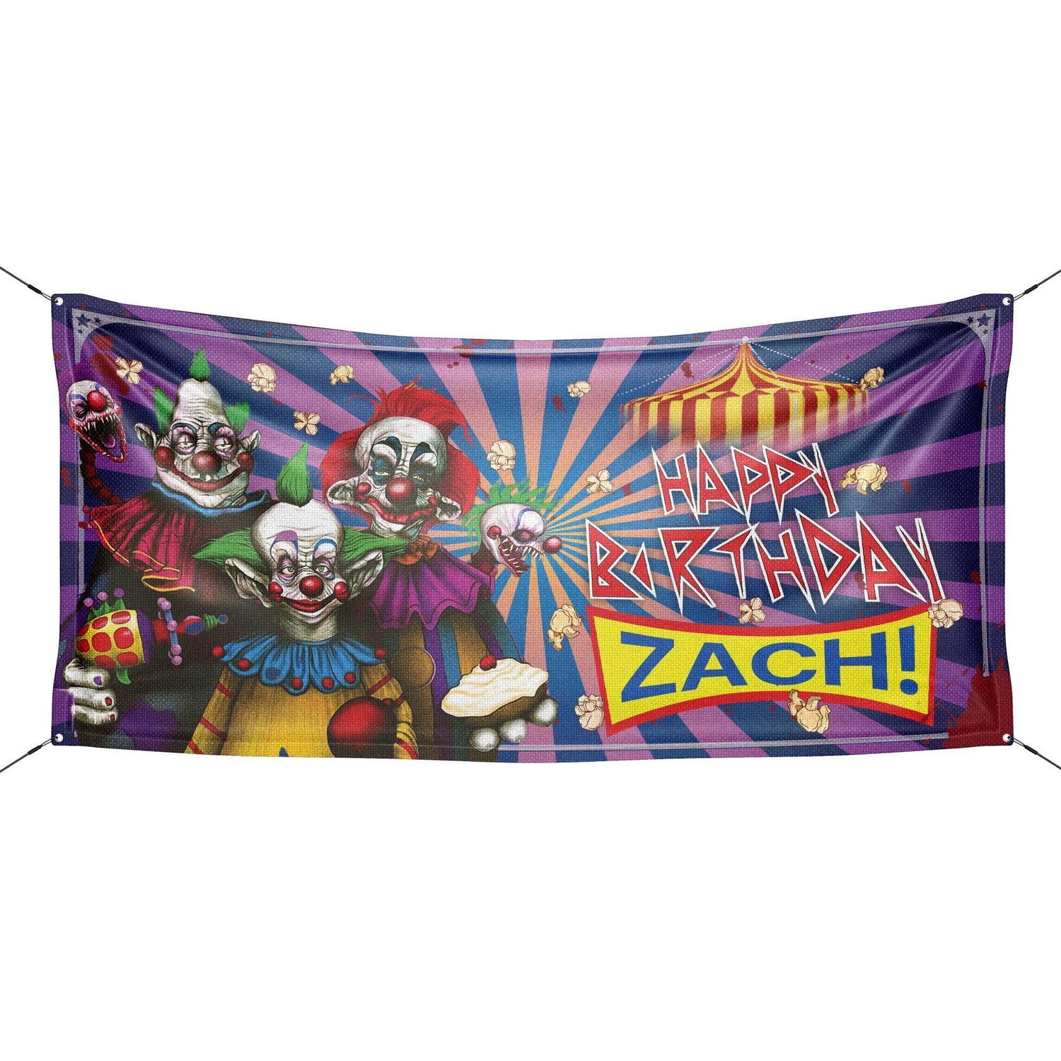 Scary Clowns Personalized Halloween Birthday Banner - HomeHaps