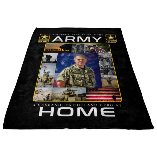 Military Welcome Home Memory Blanket - Personalize With Multiple Images - HomeHaps