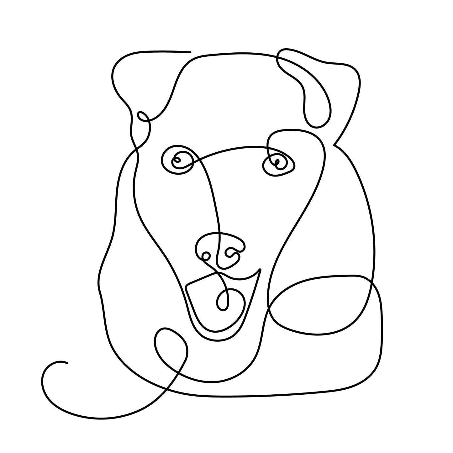 Custom Minimalist Line Art Pet Portrait